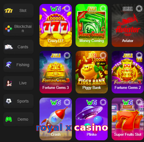 Main screen of Royal X Casino game page for PK players