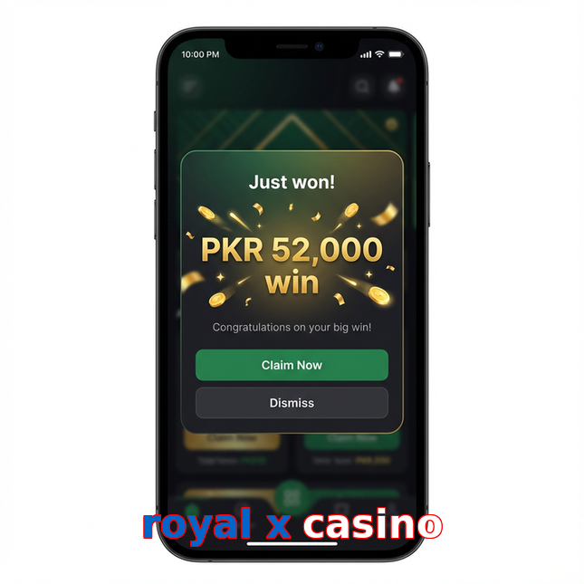 Main screen of Royal X Casino win page for PK players